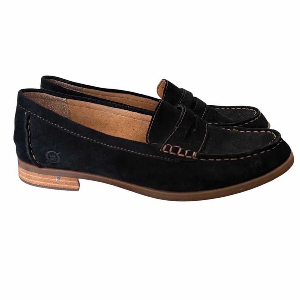 Born black suede loafers‎ size 9 loafers work office casual comfort preppy
